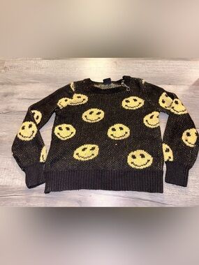 FCT with love all over print Smiley Face Sweater Dopamine Dressing